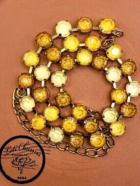 Ginger & Lemon Cake Crystals  in Classic 18K  Gold Plated Tennis Necklace